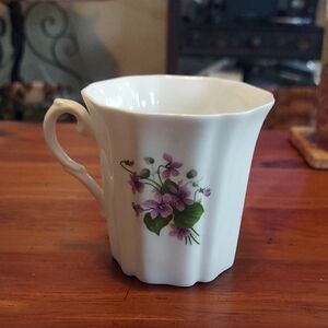 VINTAGE ENGLISH BONE CHINA Flo White Porcelain Mug